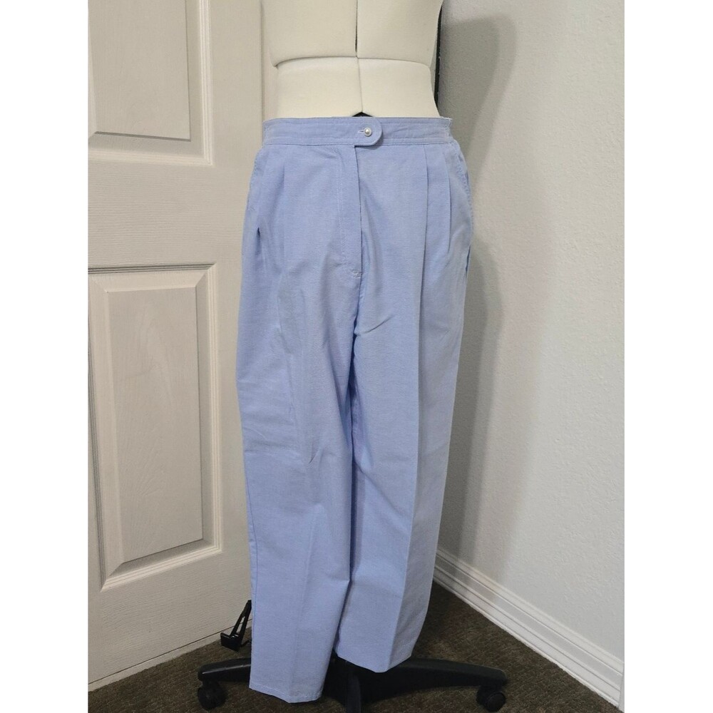 VTG Napa Valley Pastel Floral Blue Two Piece Set Size Large Pants Vest Grandma - Picture 6 of 12